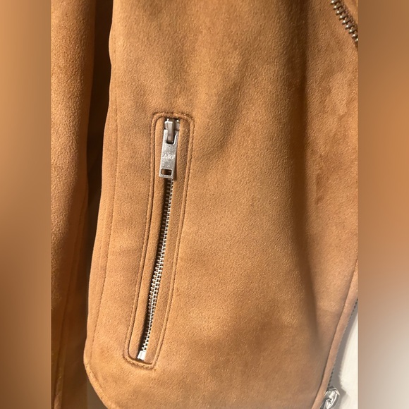 Like New Abercrombie Vegan Suede Moto Bomber Jacket, Brown - Picture 5 of 8